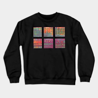 Liminal Space in Orange, Pink, Teal and Purple through 6 windows Crewneck Sweatshirt